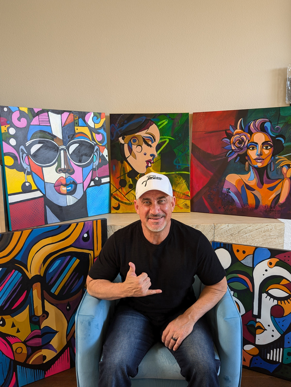 Jaricco — Southern California geometric pop artist at work in the studio.