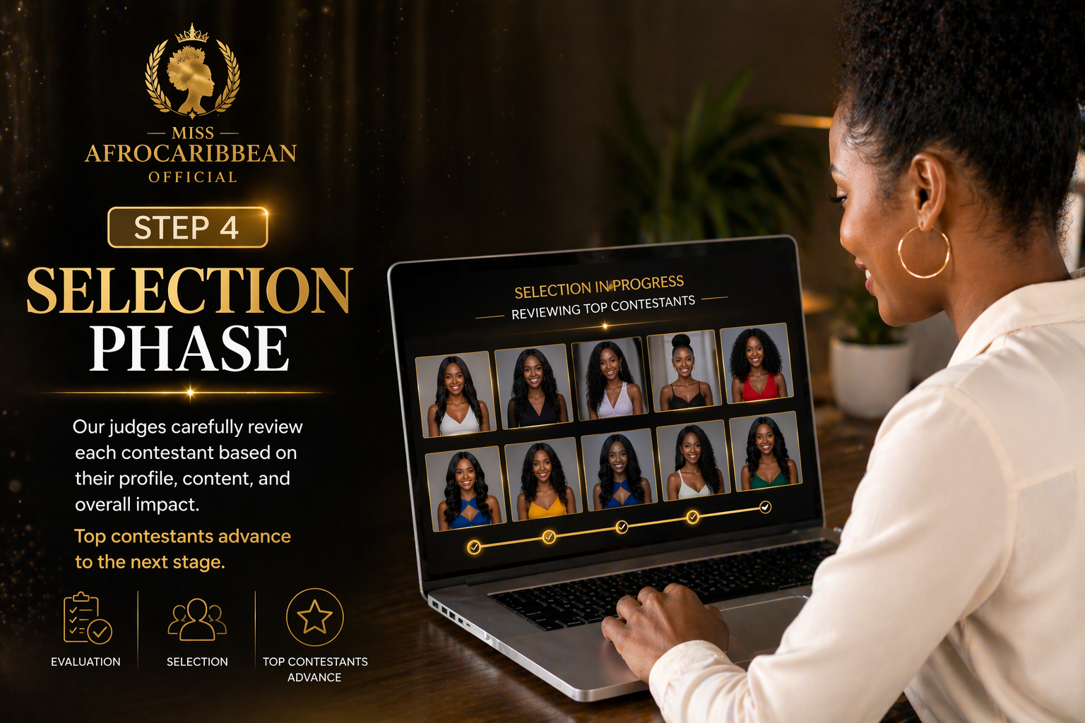 Online selection phase pageant contestants