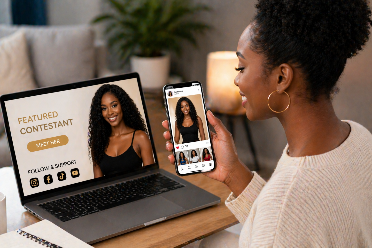 Contestant being promoted online Miss AfroCaribbean Official