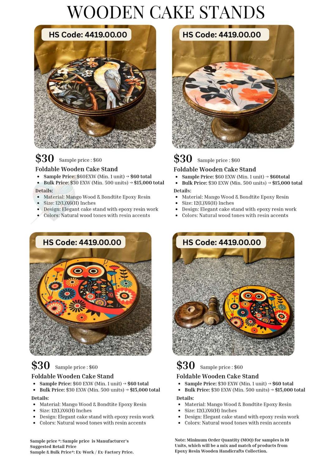 Wooden Cake Stands More Designs catalogue page