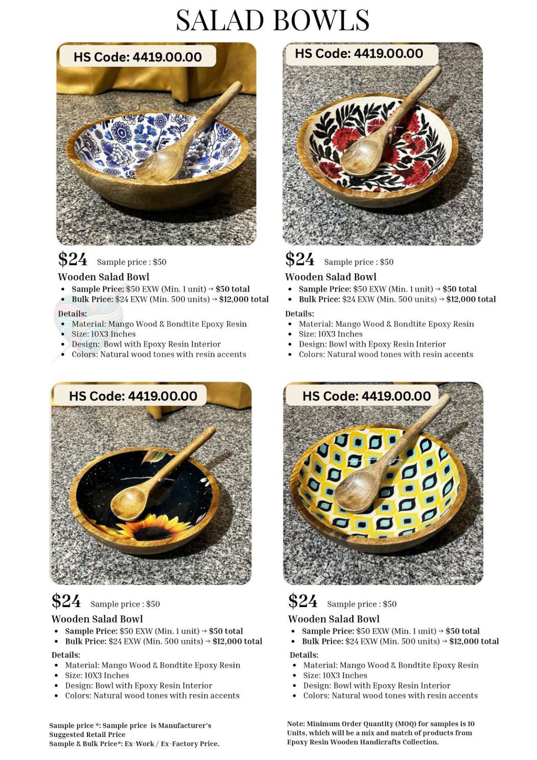 Salad Bowls More Designs catalogue page