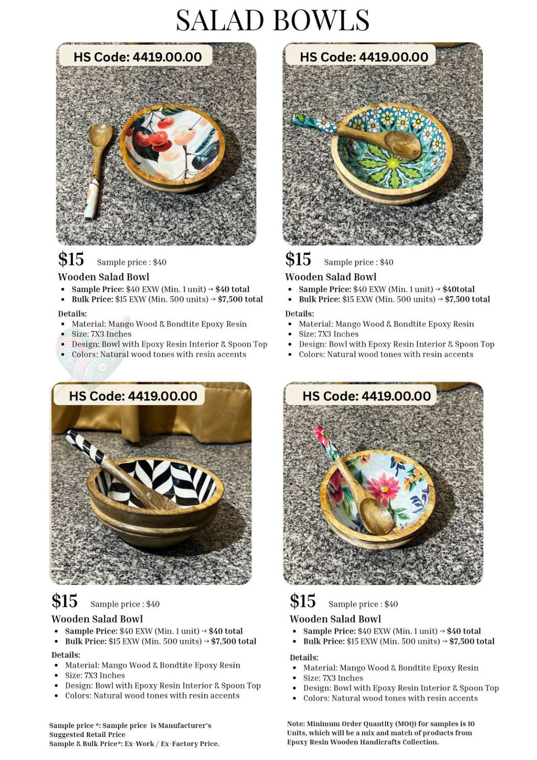 Resin Trays Boards catalogue page