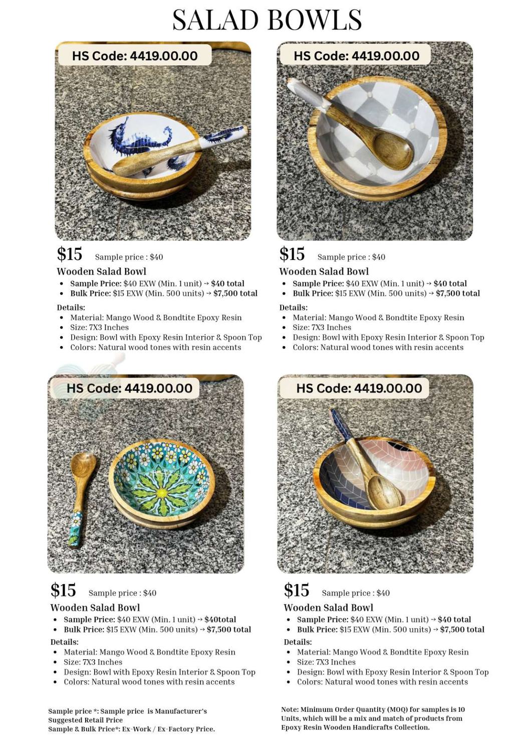 Resin Collection catalogue page