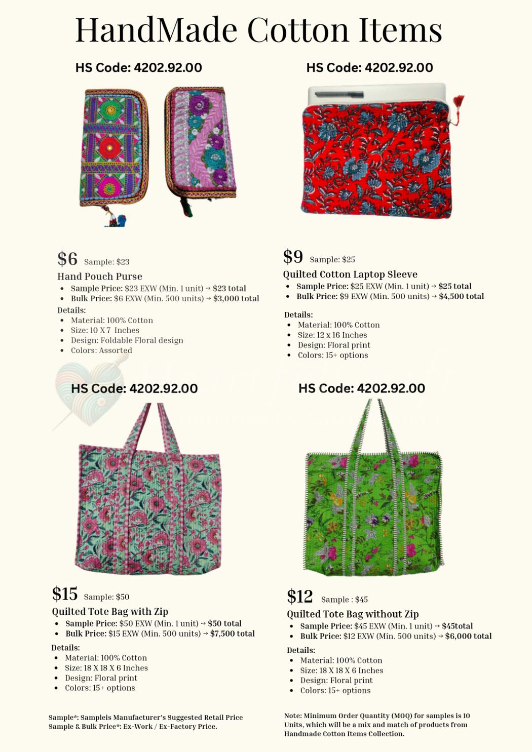 Handmade cotton product preview