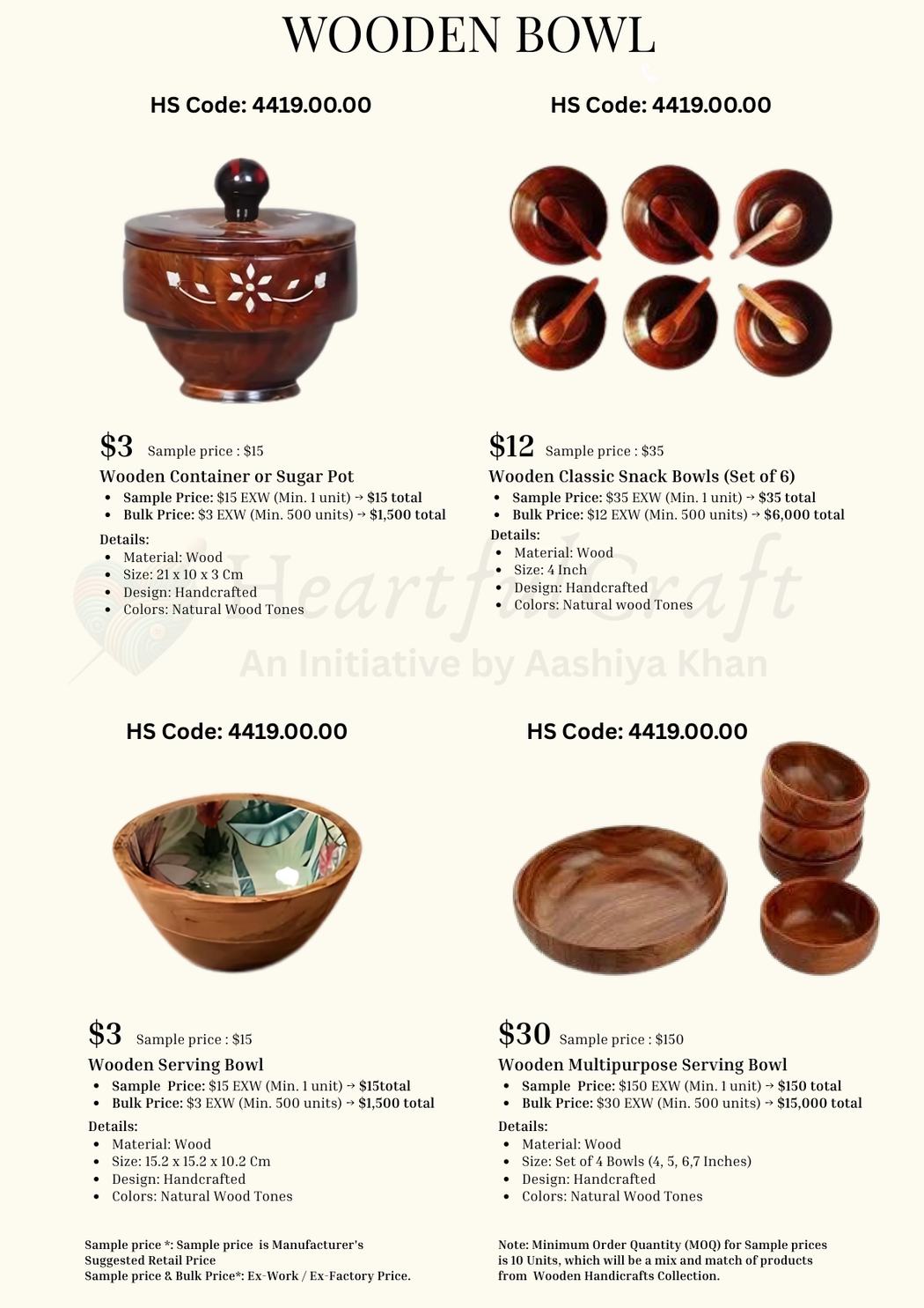 Wooden Bowl catalogue page