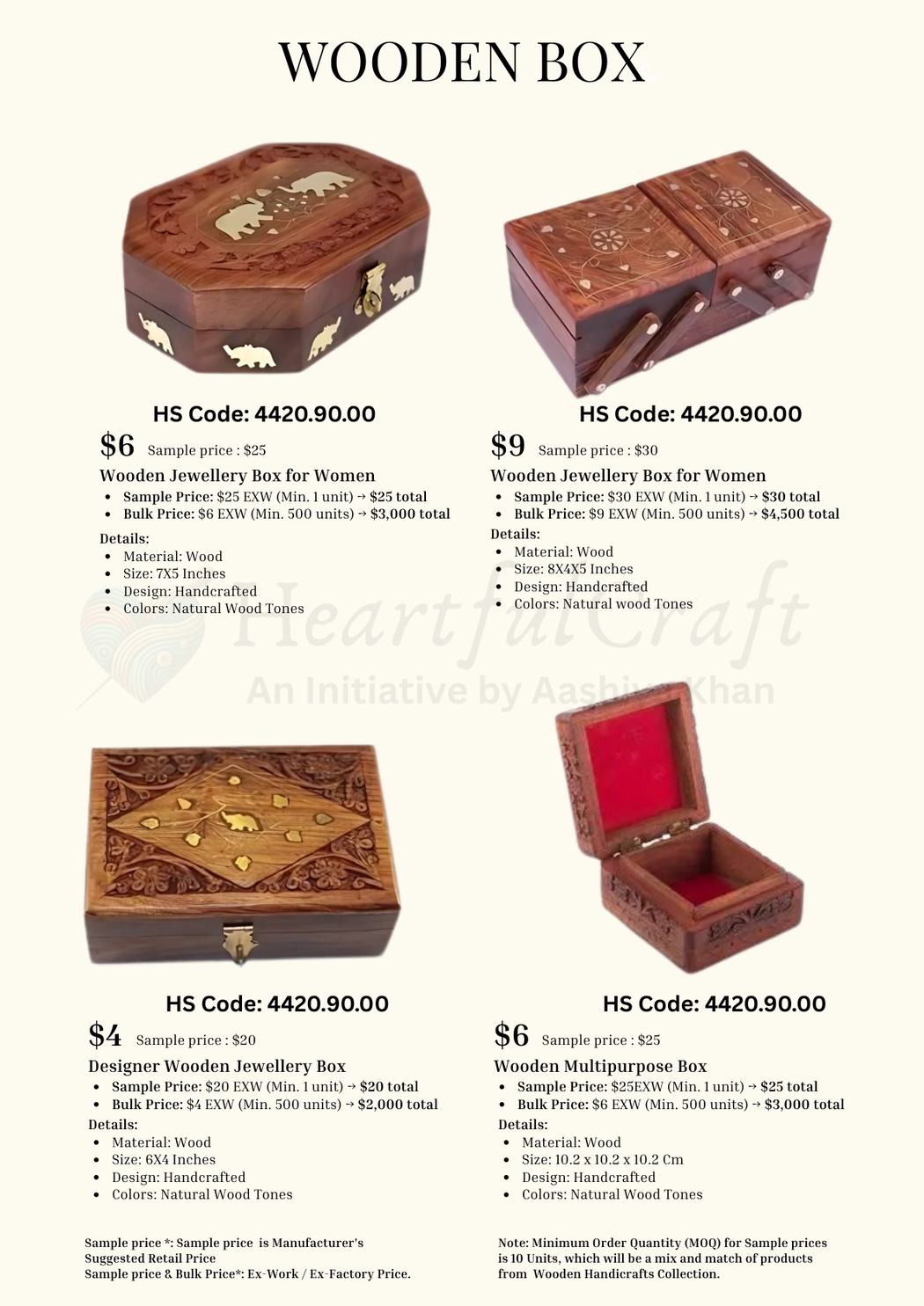 Wooden Box catalogue page