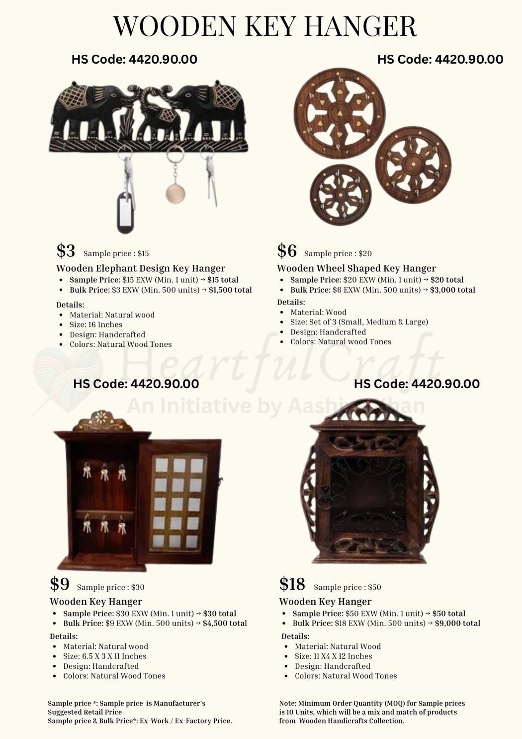 Wooden Key Hanger catalogue page