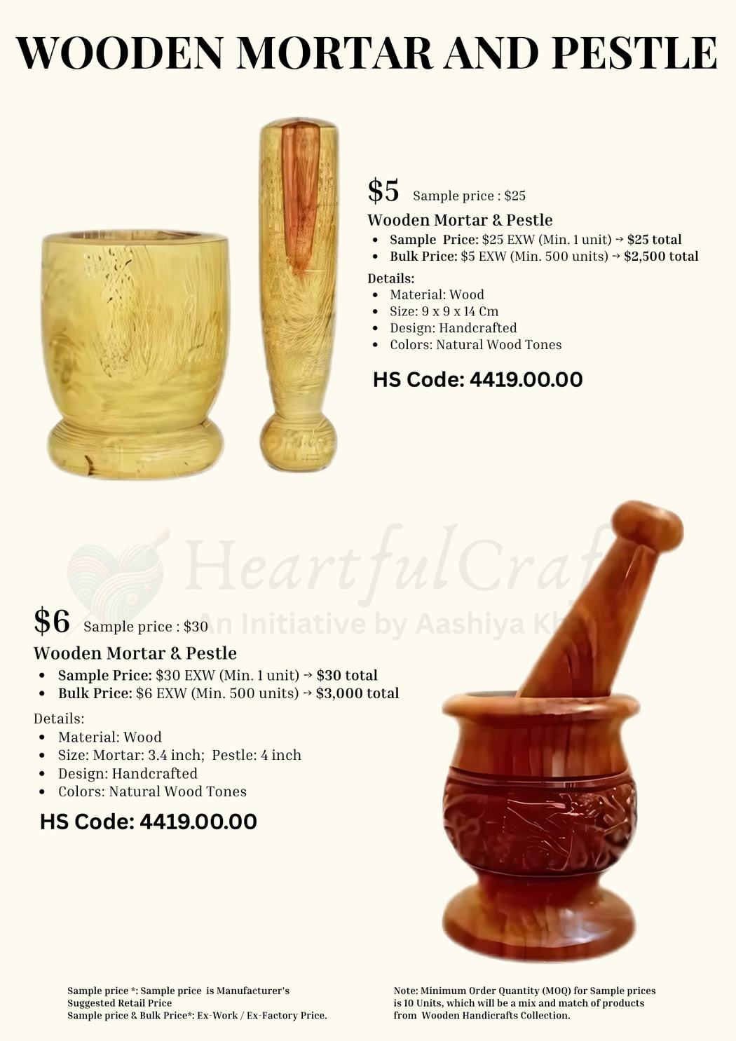 Wooden Mortar Pestle catalogue page