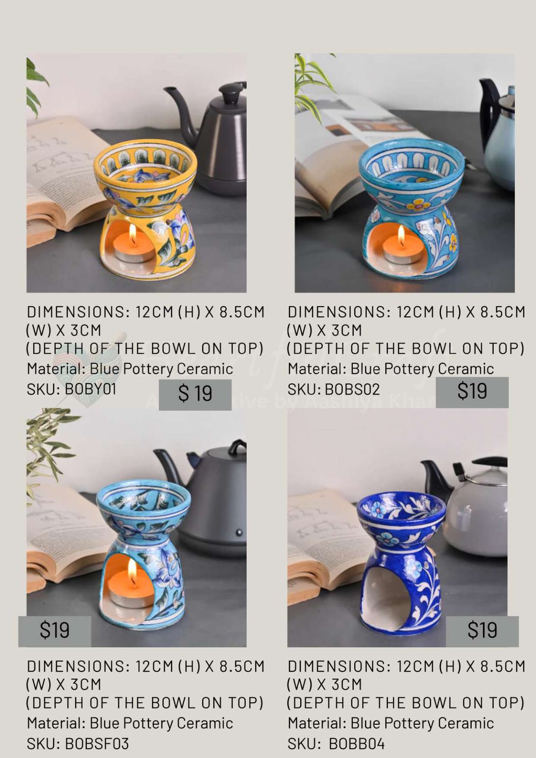 Blue Pottery Planters Vases catalogue page