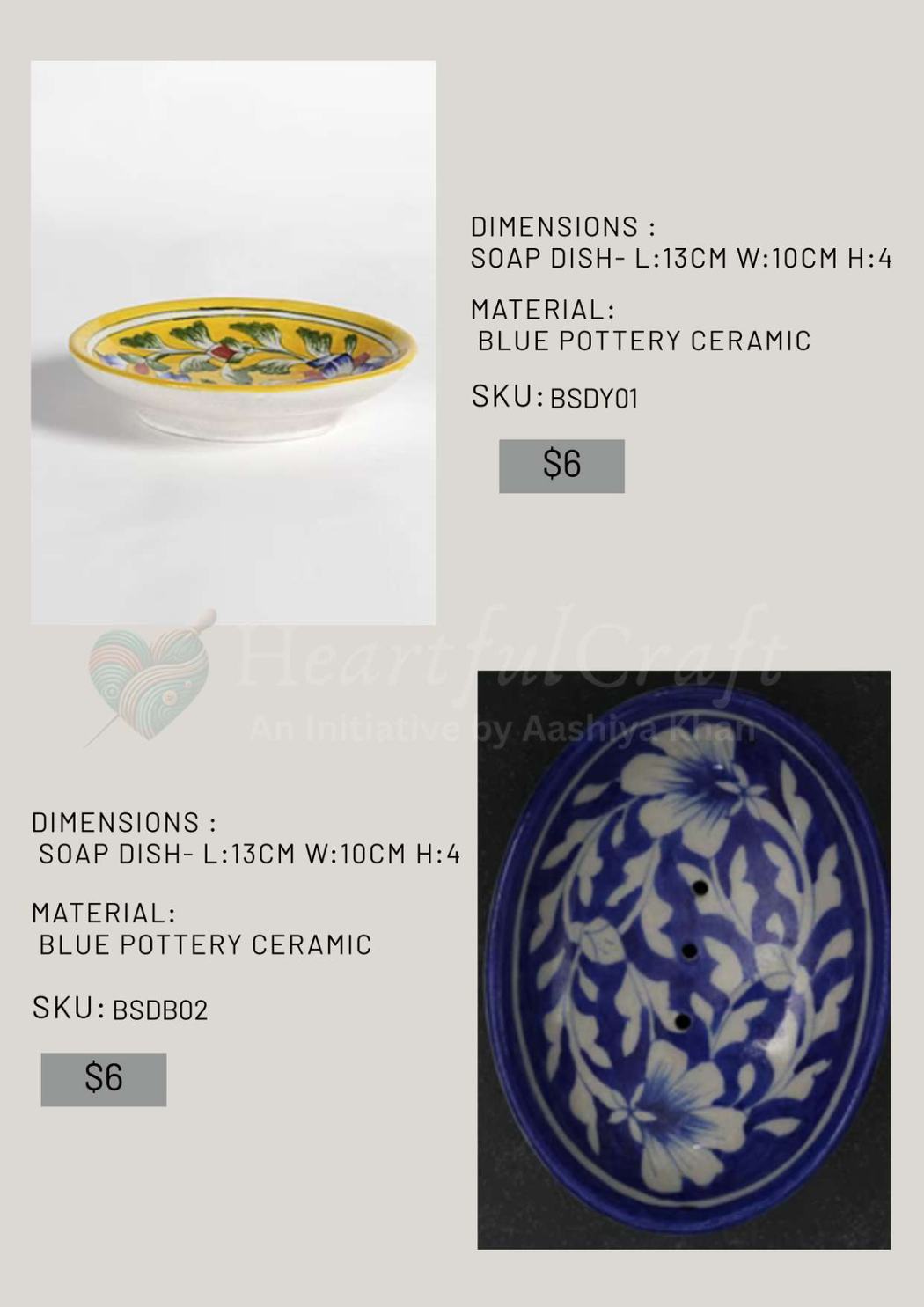 Blue Pottery Collection catalogue page