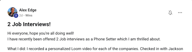 Alex Edge - 2 Job Interviews