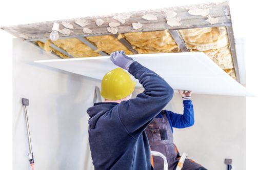 Ceiling installation in progress