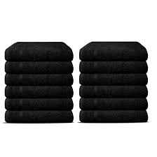 Barber Towels 12 pack Black