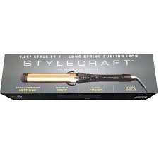 StyleCraft 24K Gold Hair Style Stix Long Spring Curling Iron 1.5" Inch
