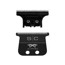 StyleCraft Replacement X-Pro Wide Fixed Black Diamond Carbon Hair Trimmer Blade with The One DLC Cutter Set