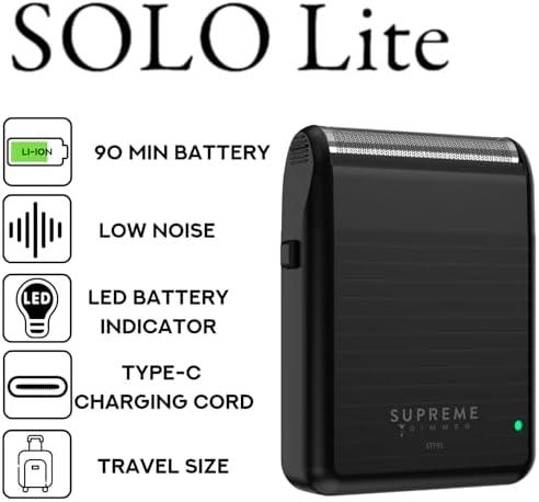 Supreme Trimmer Solo Lite Single Foil Shaver | 90 Min Runtime, Cordless STF91 BLACK
