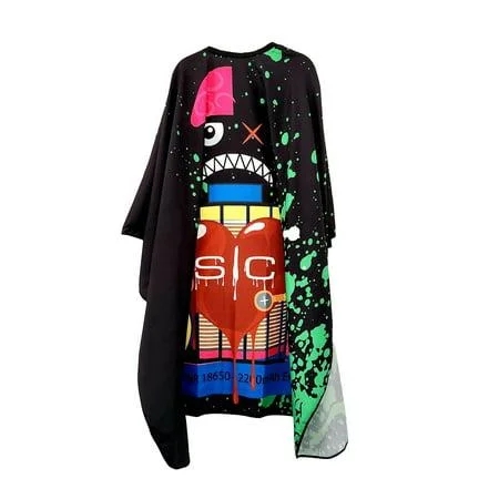 Stylecraft Professional Barber Cape Radioactive Design Black One Size