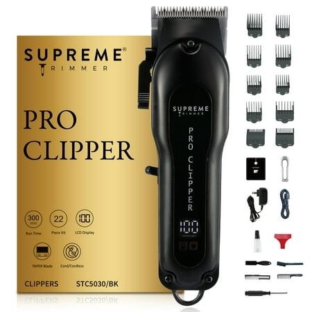 Supreme Pro Clipper w/ Fade Blade | 300 Min Run Time Professional Clipper Set Beard Trimmer STC5030 Black
