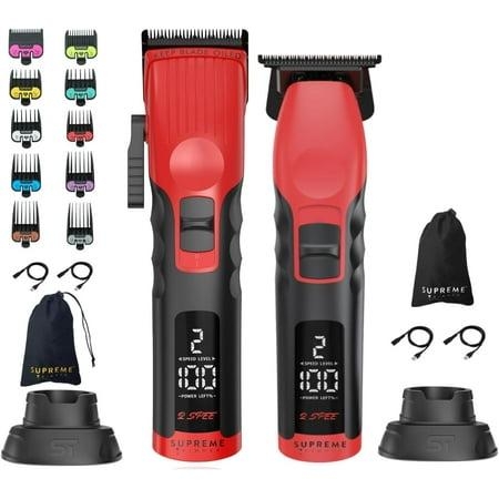Supreme Trimmer 2-in-1 2SPee Beard Trimmer & Hair Clipper Combo | Removable Blades Speeds Display | Cordless Professional Barber Tools