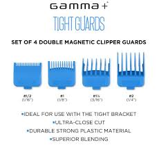 Gamma+ Dub Magnetic Tight Clipper Guards 4-Pack Cyan Blue