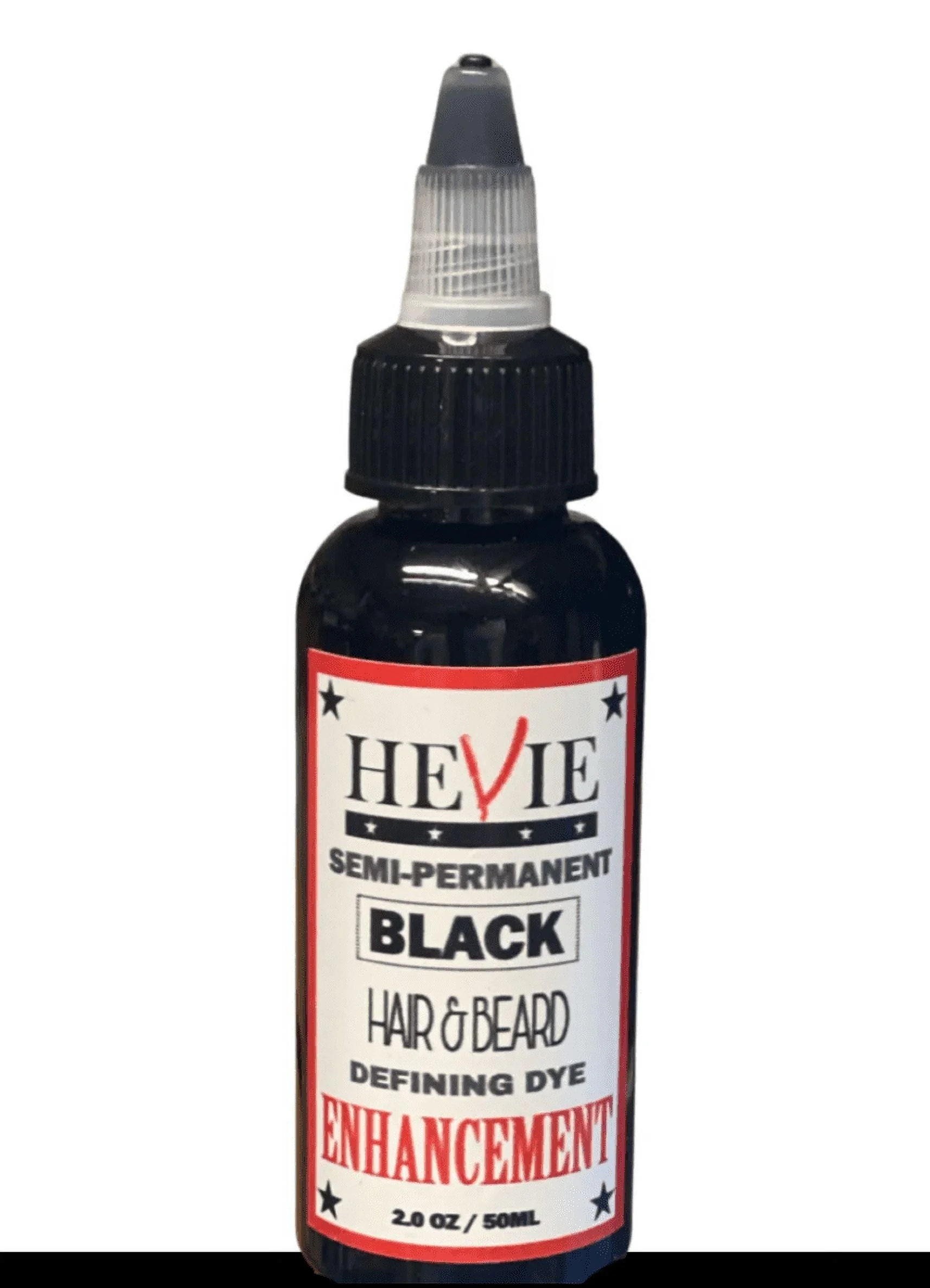 Hevie Enhancement Semi-Permanent Beard & Hair Dye (2 OZ) Black