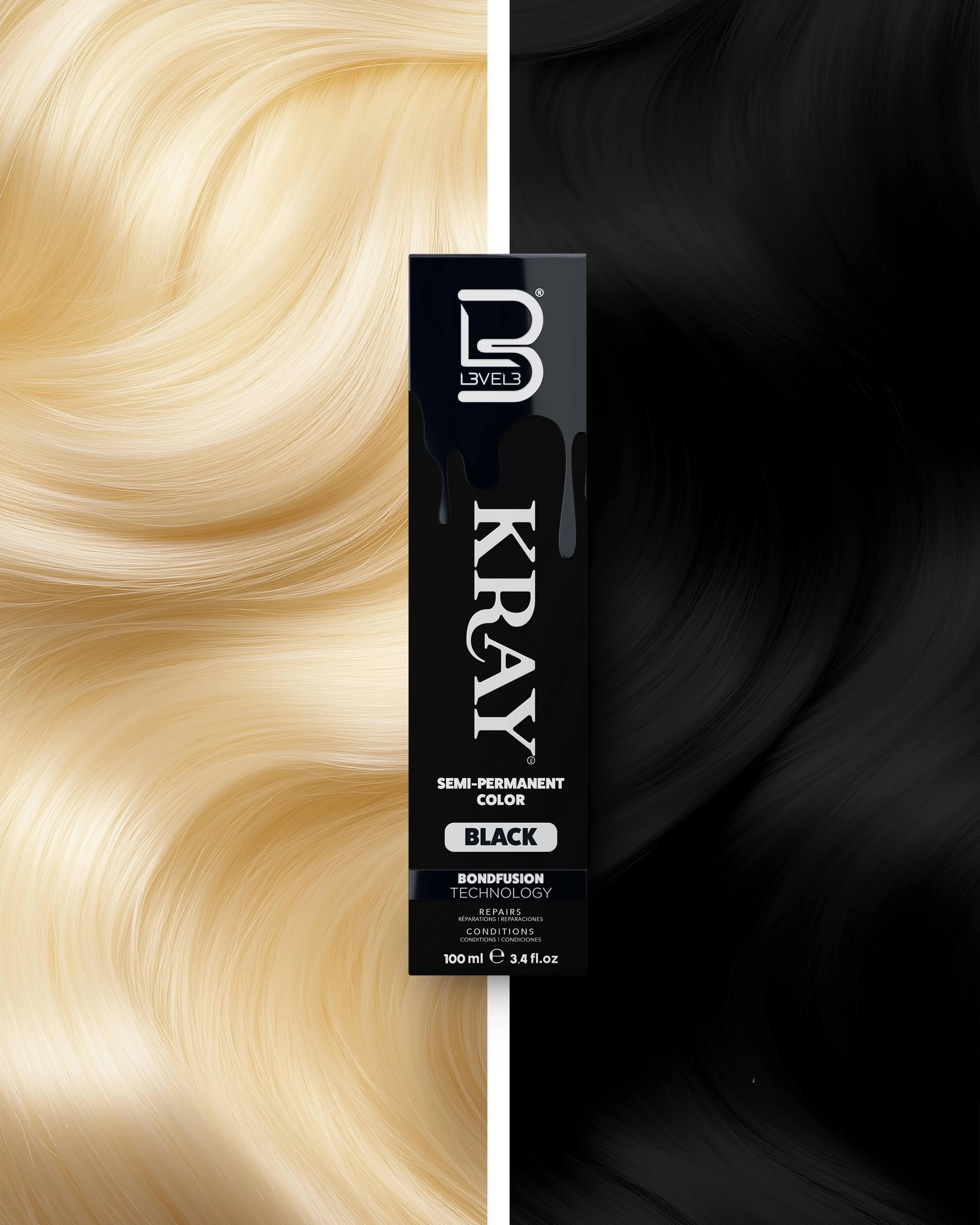 LEVEL3 Kray Black Semi Permanent Color