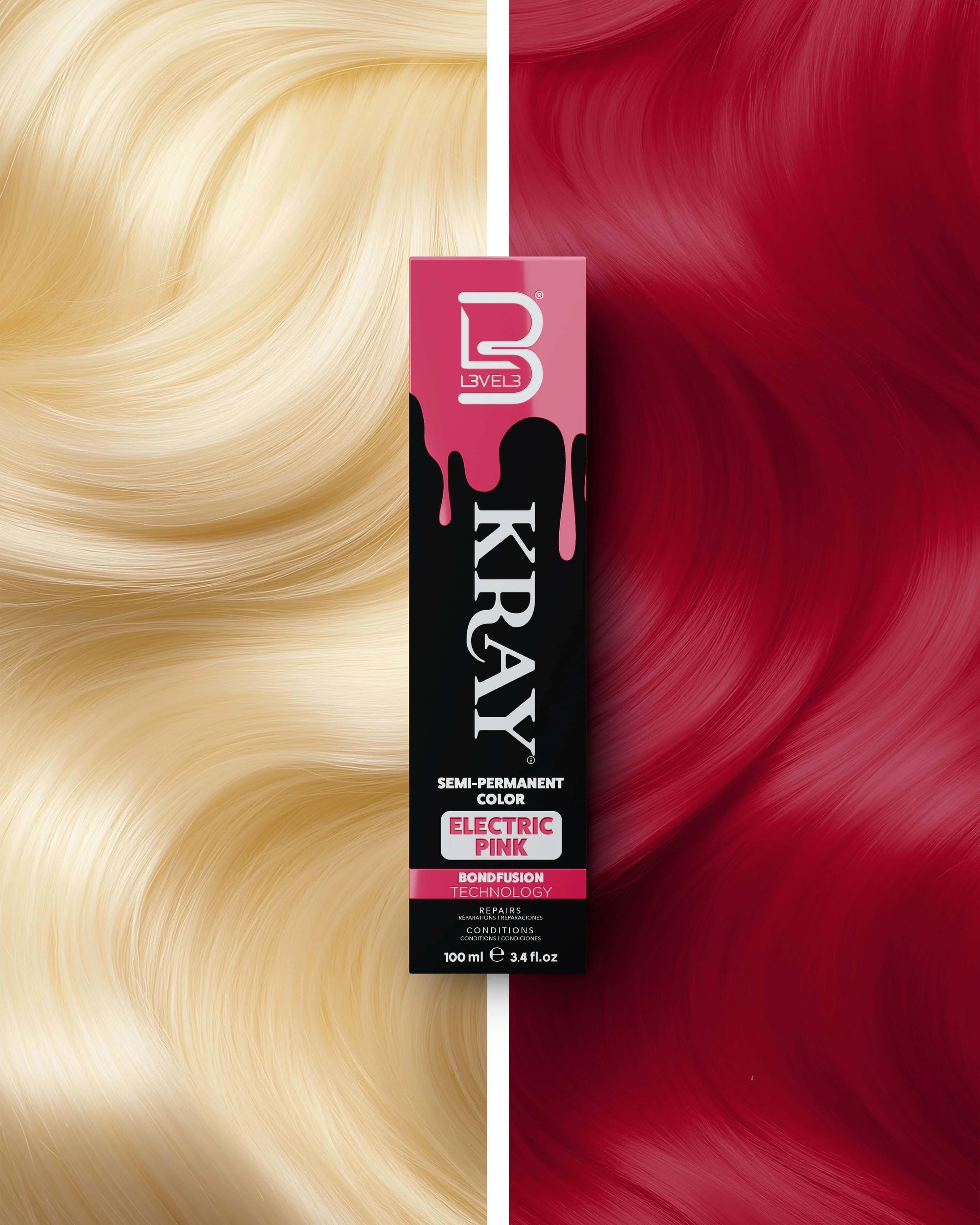 LEVEL3 Kray Electric Pink Semi Permanent Color
