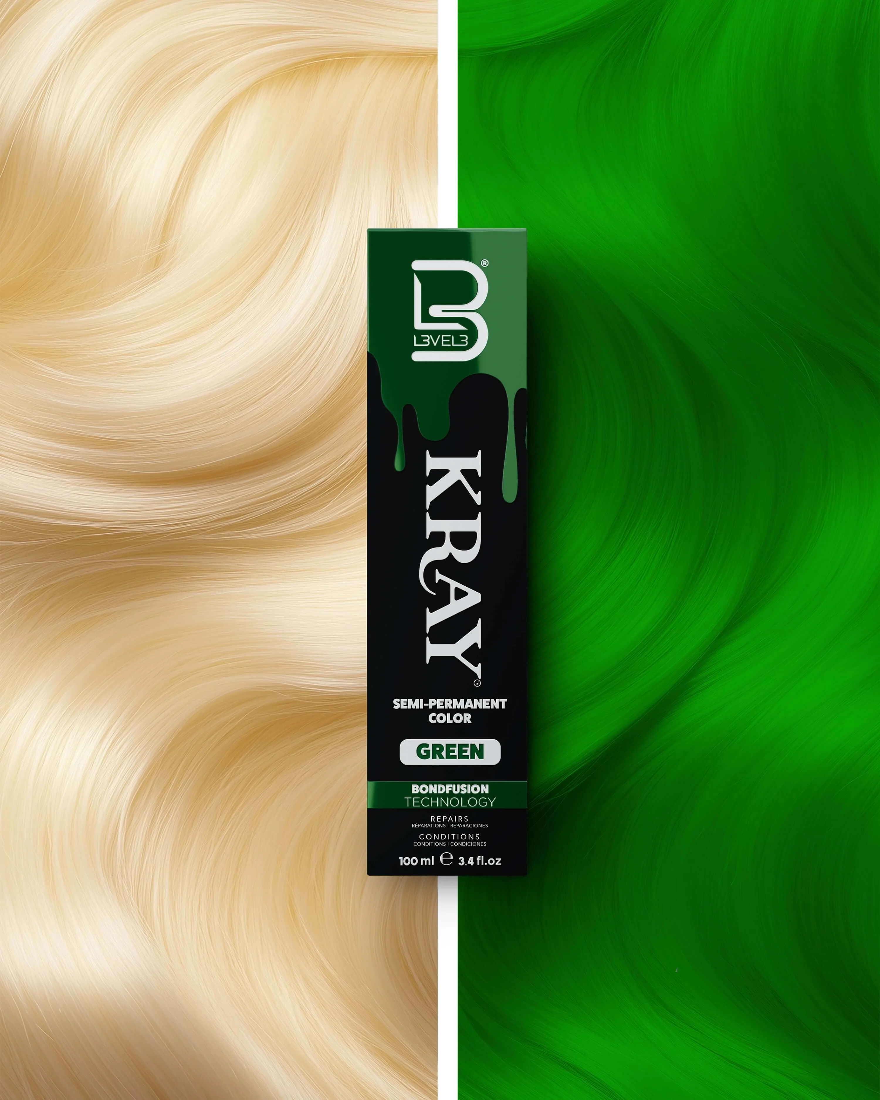LEVEL3 Kray Green Semi Permanent Color