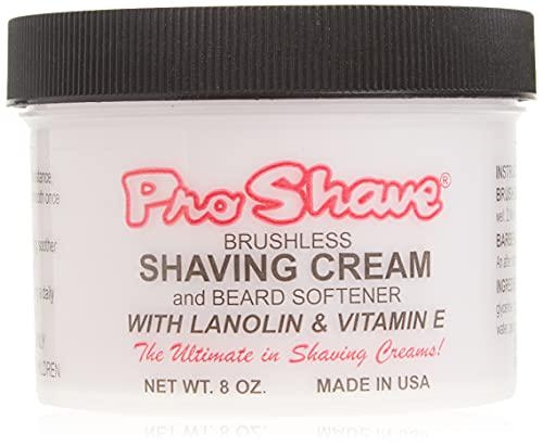 PRO Shave Brushless Shaving Cream & Beard Softener with Lanolin & Vitamin E 8 Oz