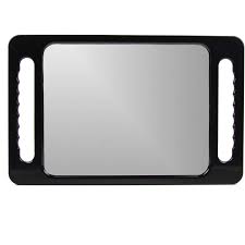 Black Plastic Rectangular Mirror