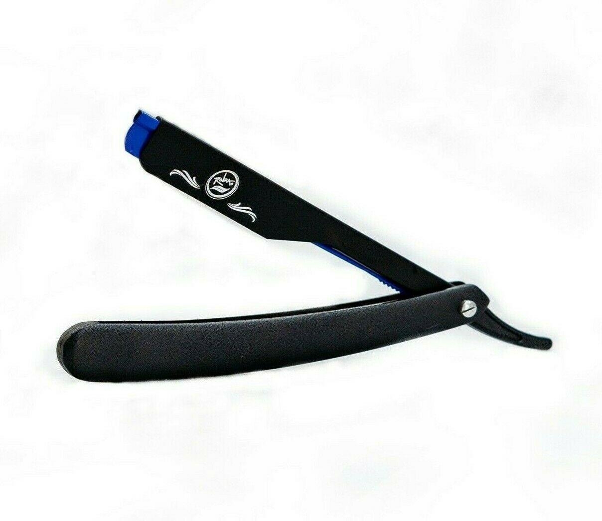 Rolda Barber Matte Razor Blade Holder Black Handle Razor Blue Cartridge | Blue