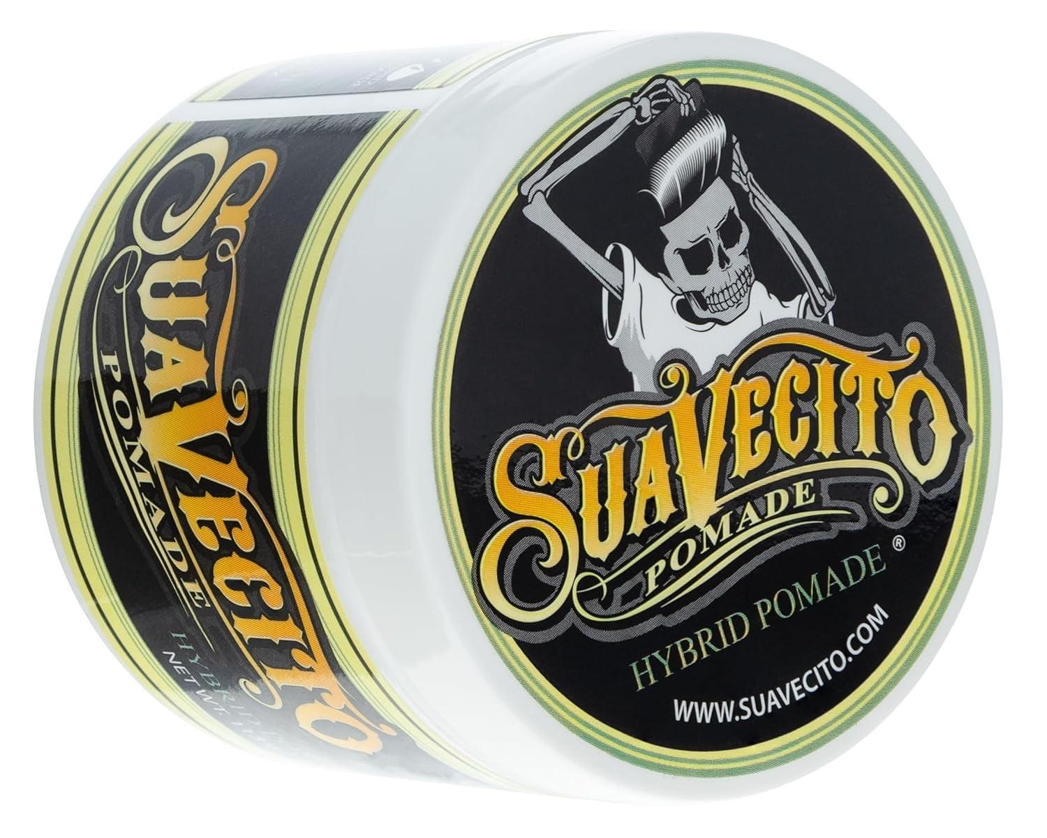 Suavecito Hybrid Pomade 4 Oz, 1 Pack - Hair Pomade for Men - Medium Hold High Shine Hybrid Water and Oil Formula - Reworkable - Easy to Wash Out
