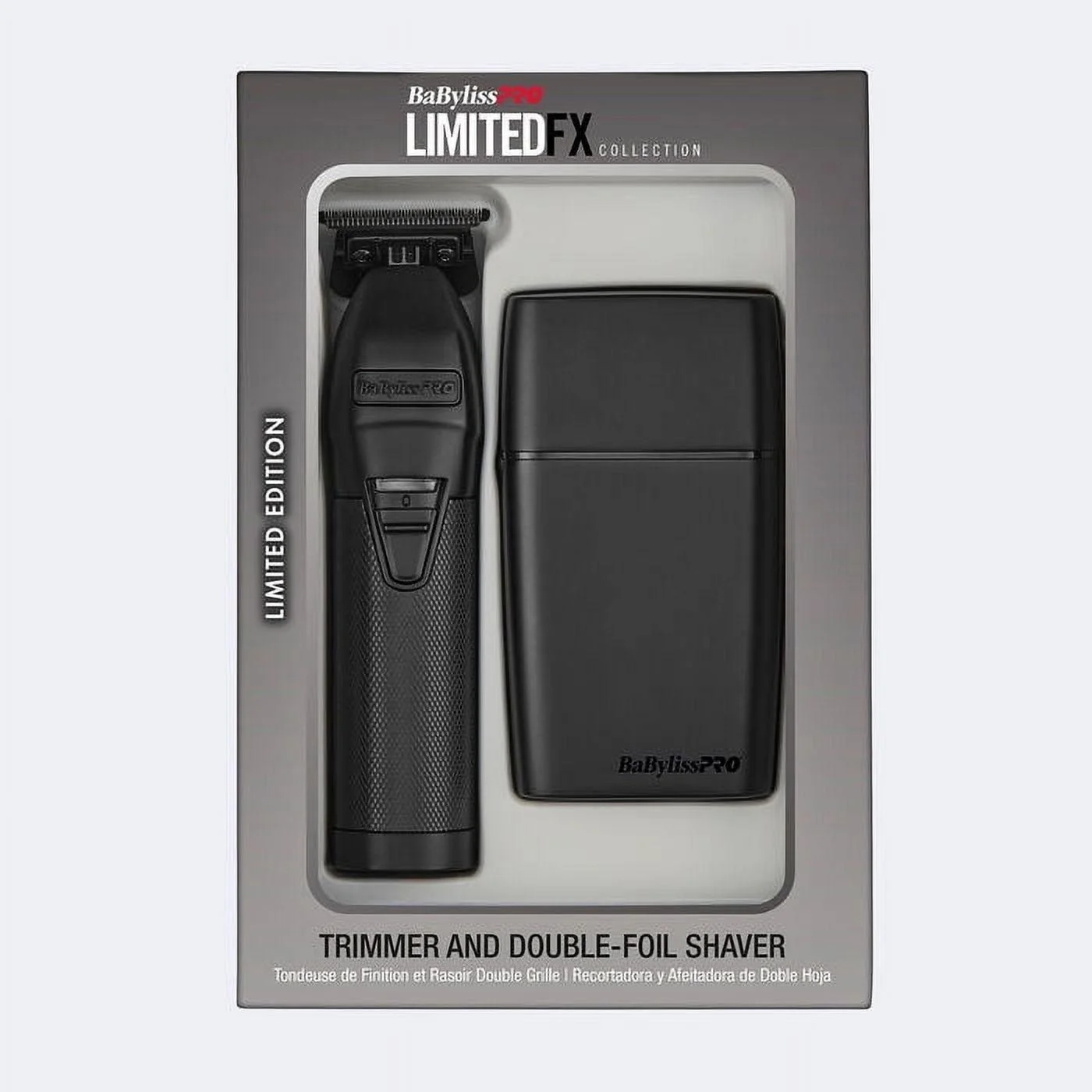 BaBylissPRO® LimitedFX Matte Black Trimmer & Double-Foil Shaver Prepack