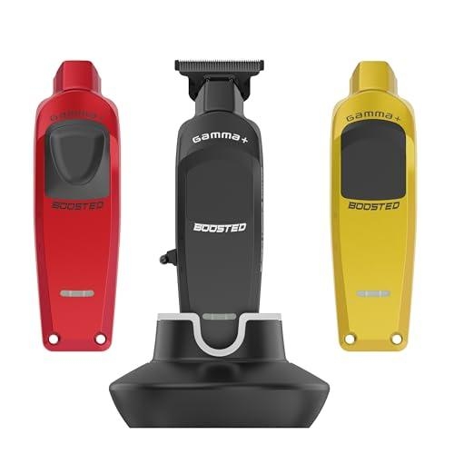 Gamma+ Boosted Hair Trimmer Professional Modular USB-C Cordless with Super Torque Motor, 3 Modular Lids in Black, Red