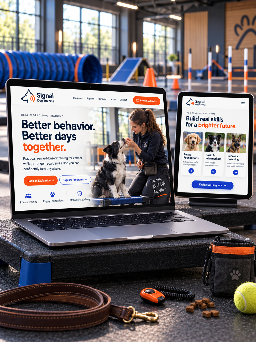 Pet-care business landing page design preview