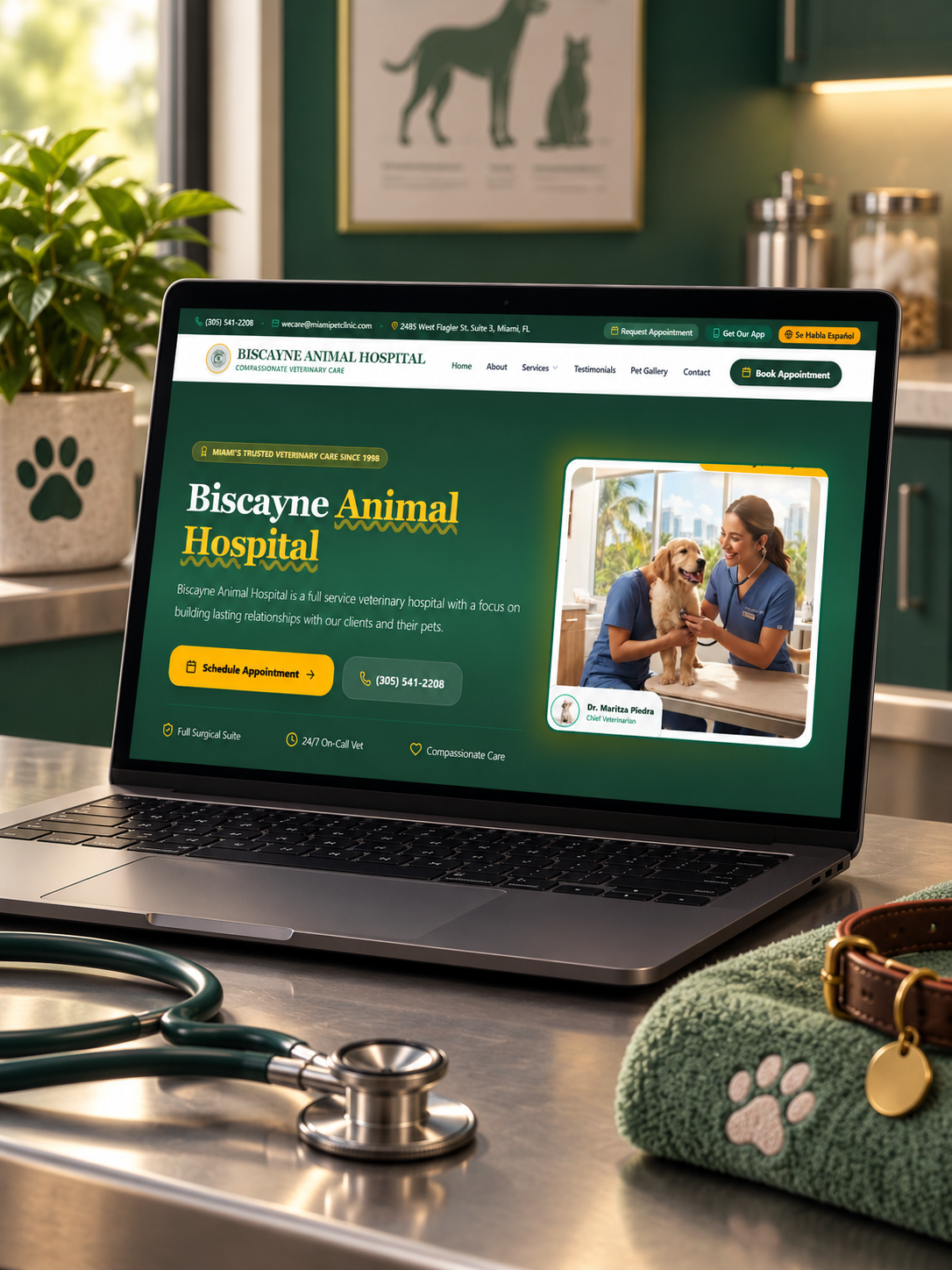 Pet groomer website design showcase