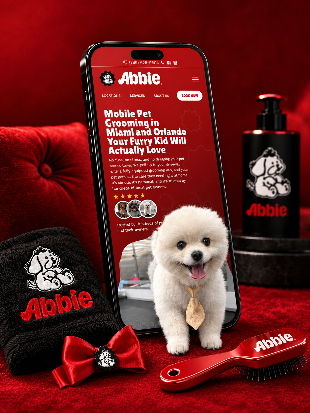 Mobile pet grooming website built by Go Bark Loud