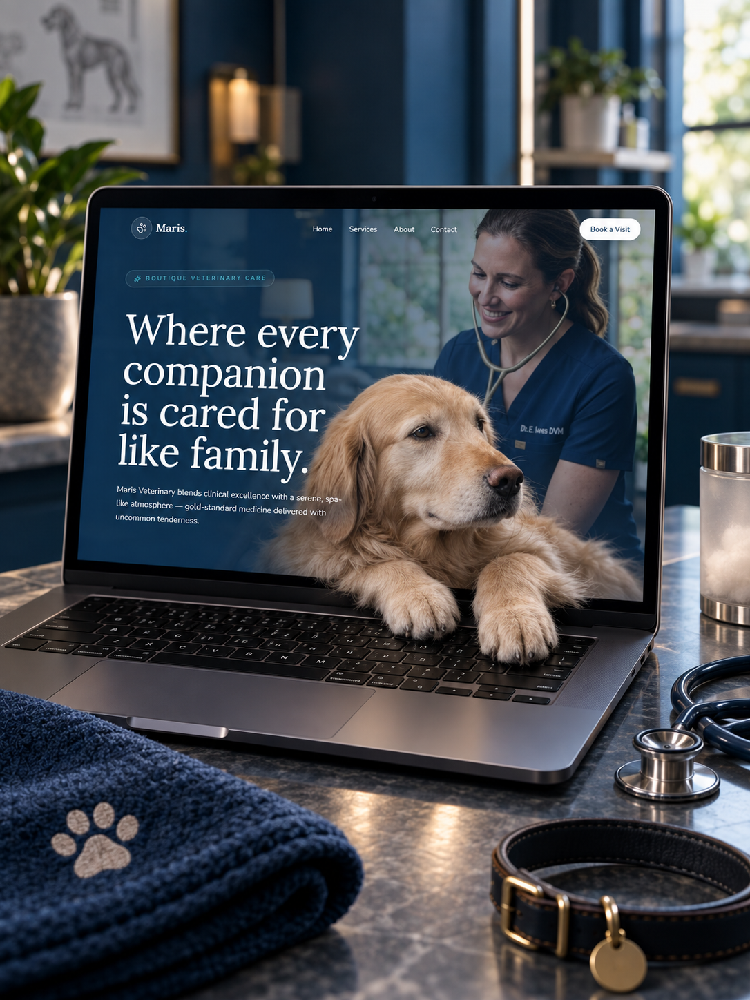 Pet boarding business website design preview