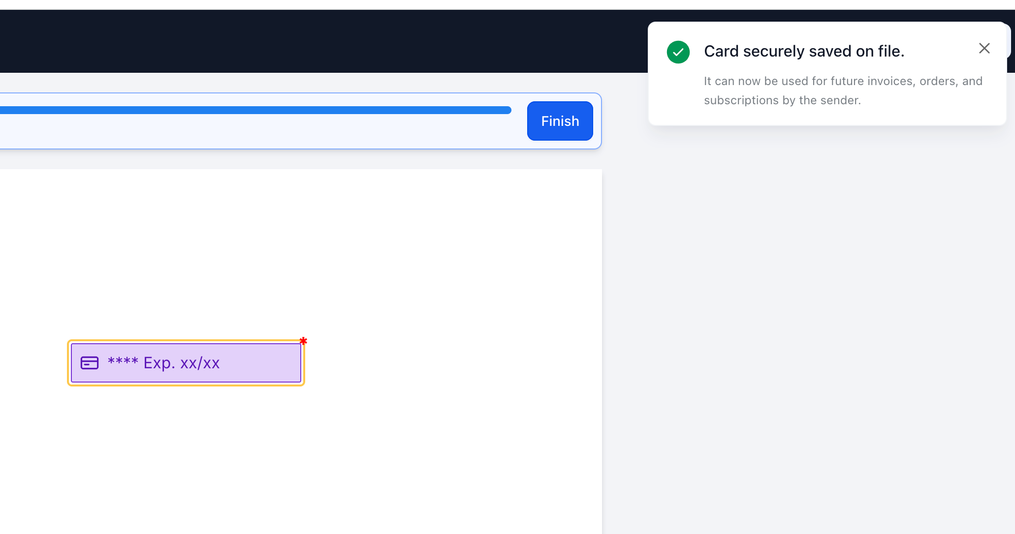 Documents & Contracts: Collect card details