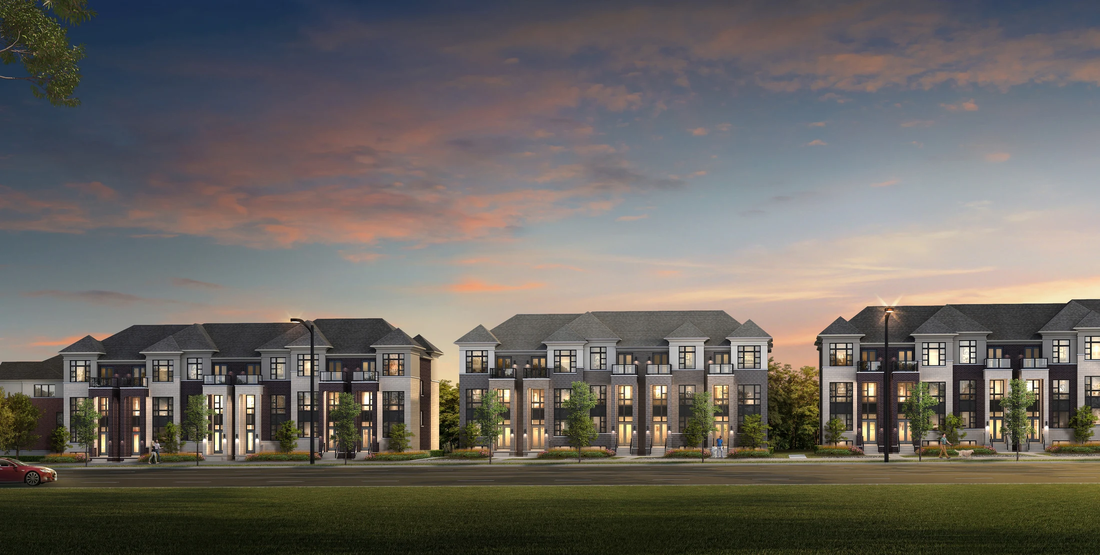 Five Oaks new-home streetscape rendering