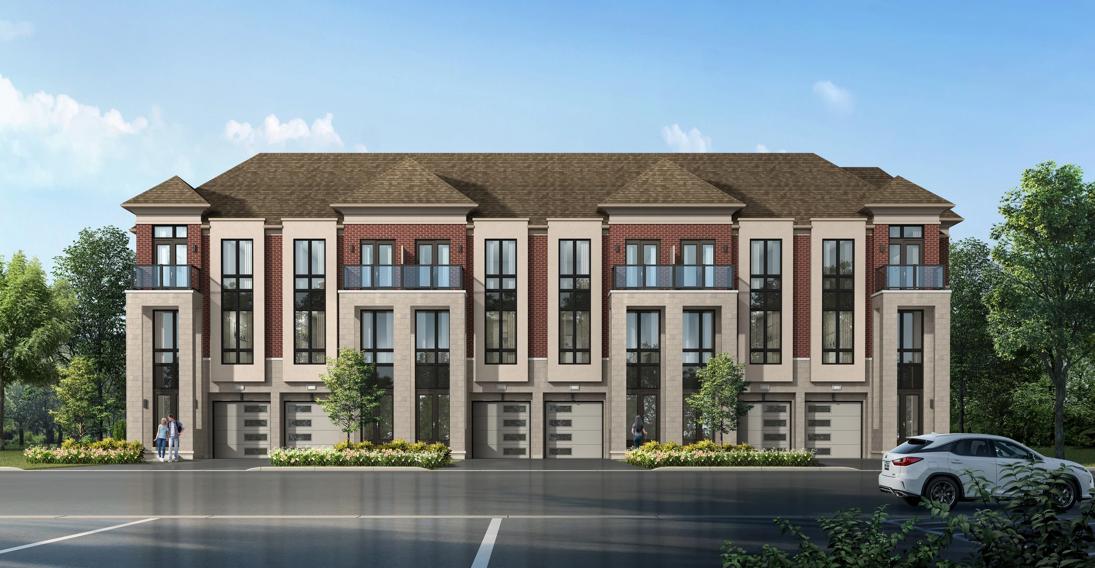 Traditional townhome rendering