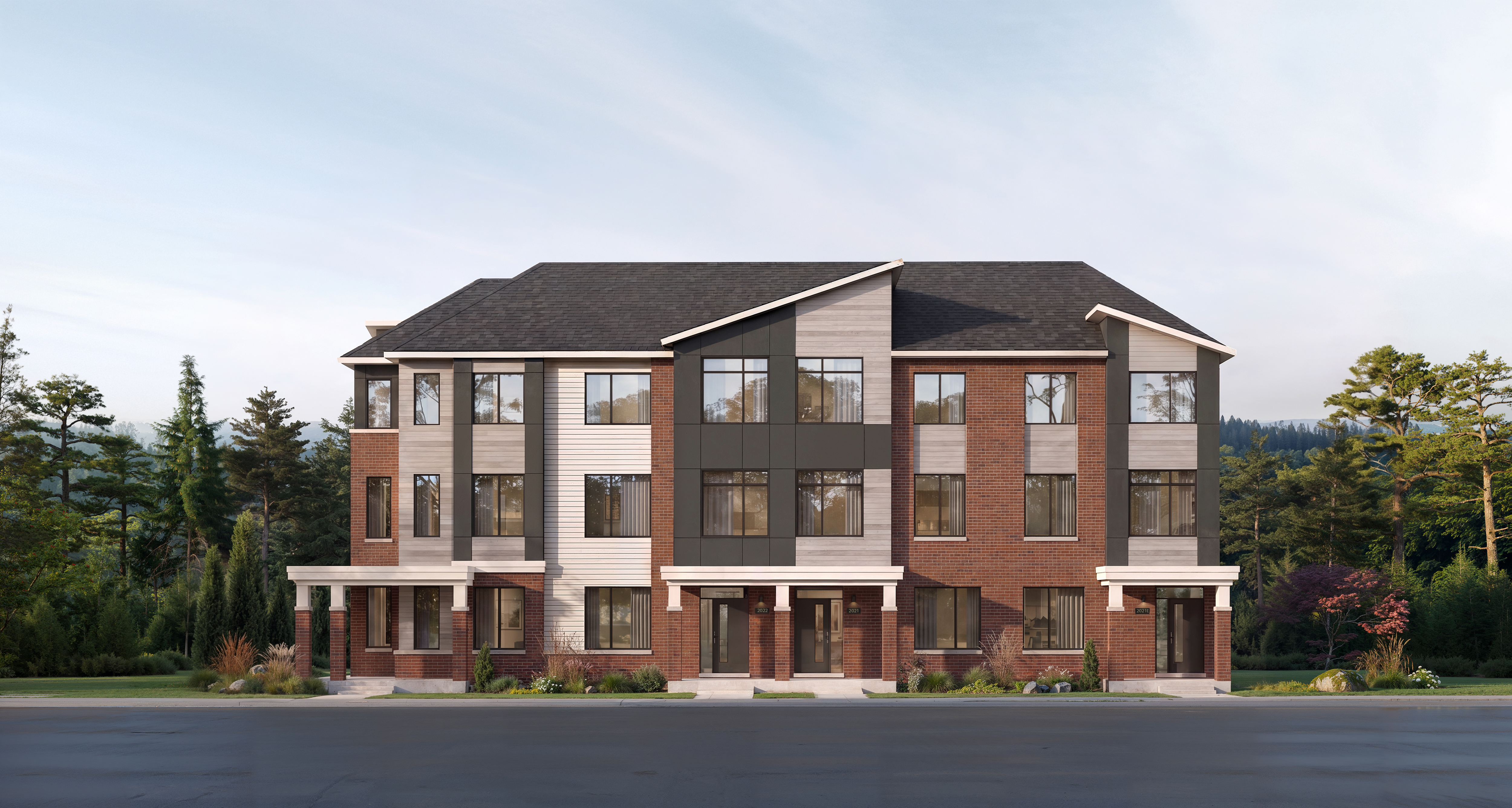 Advantage townhome rendering at Five Oaks