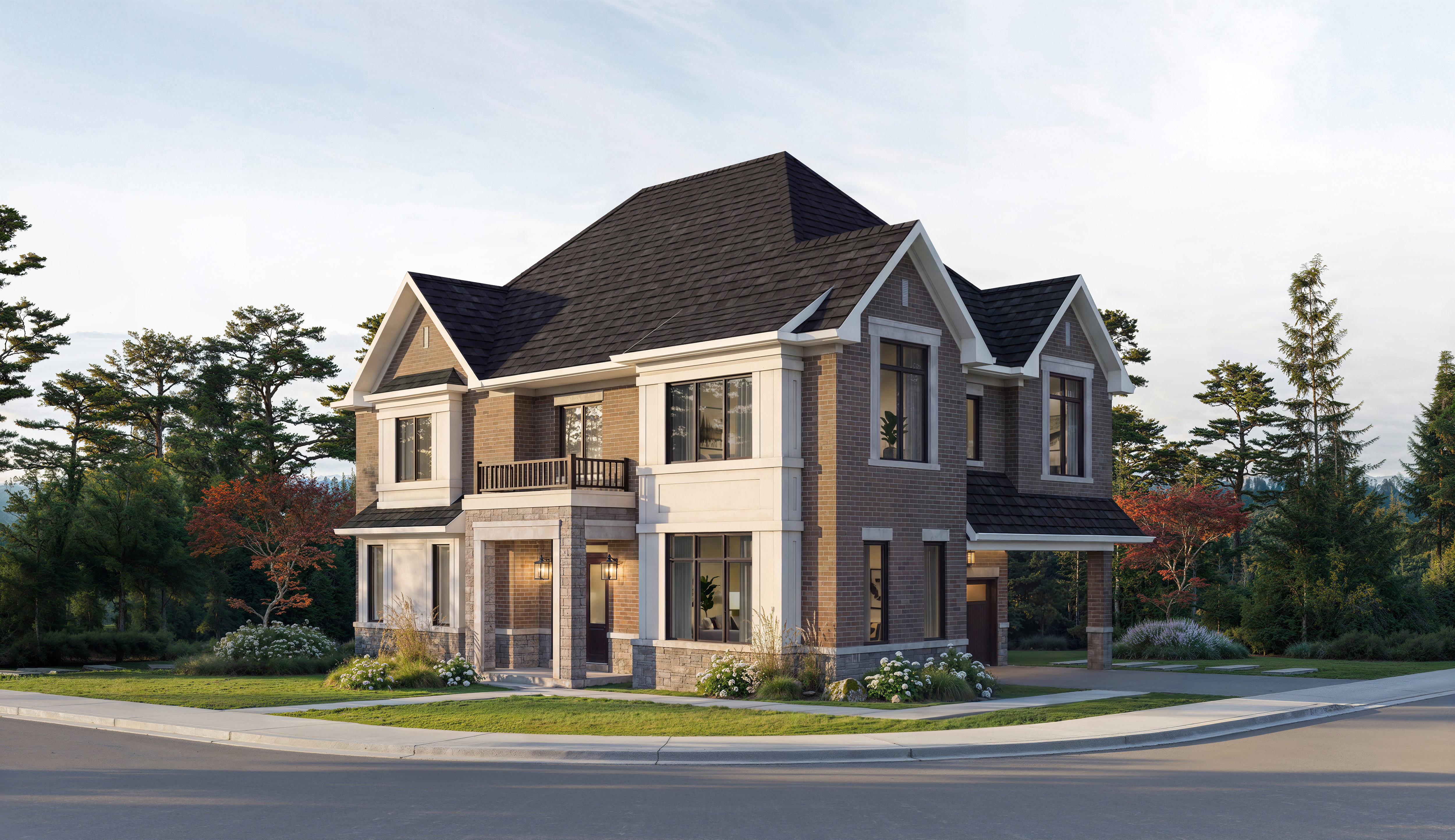 Detached home rendering at Five Oaks