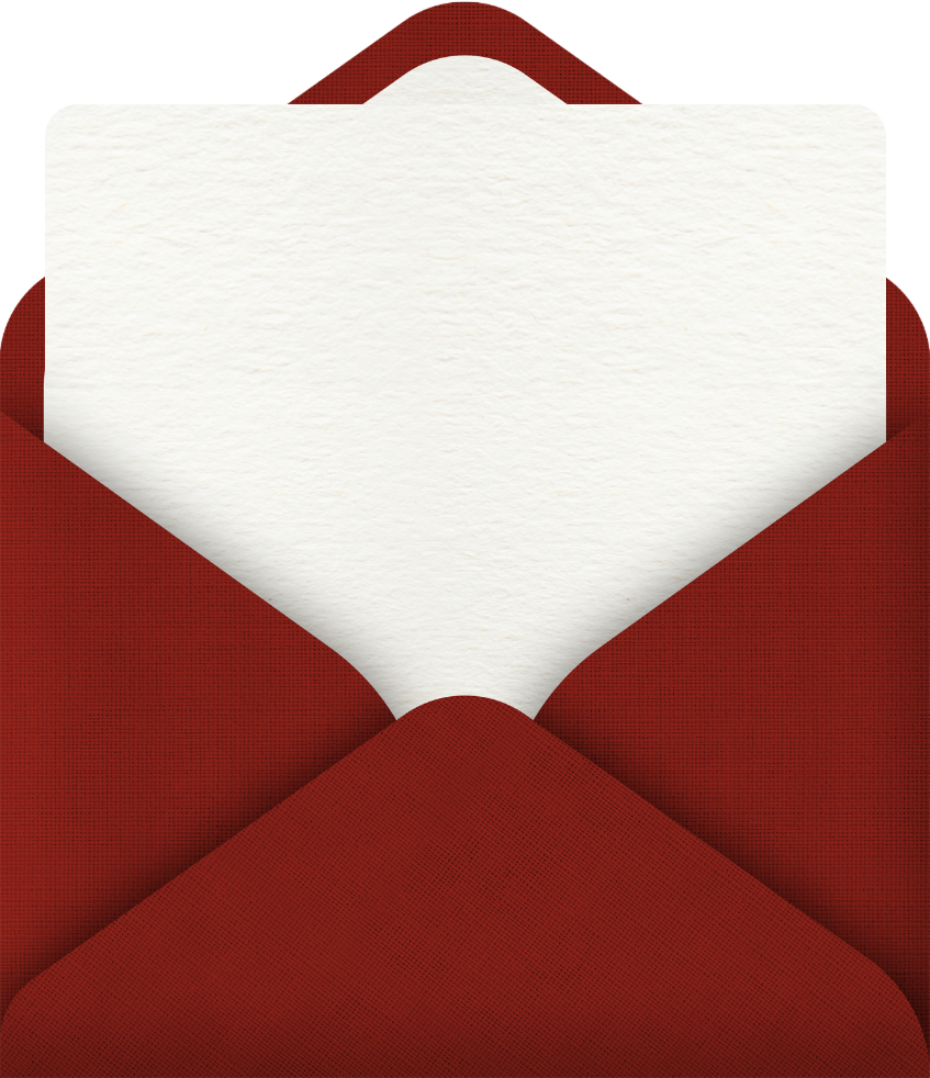 Open card with paper inside