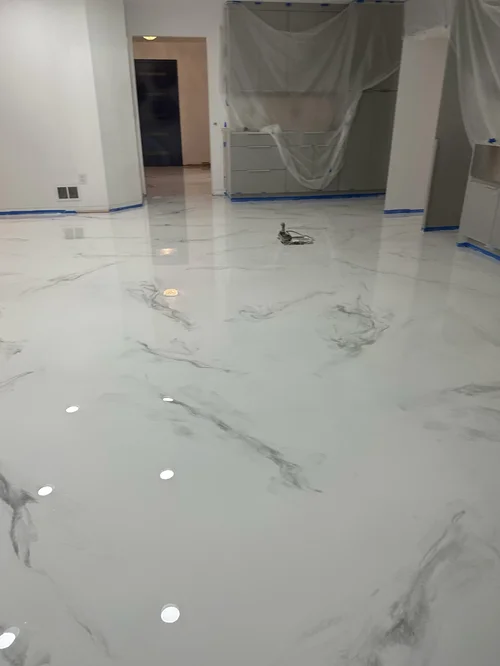 Glossy epoxy floor coating in New Jersey