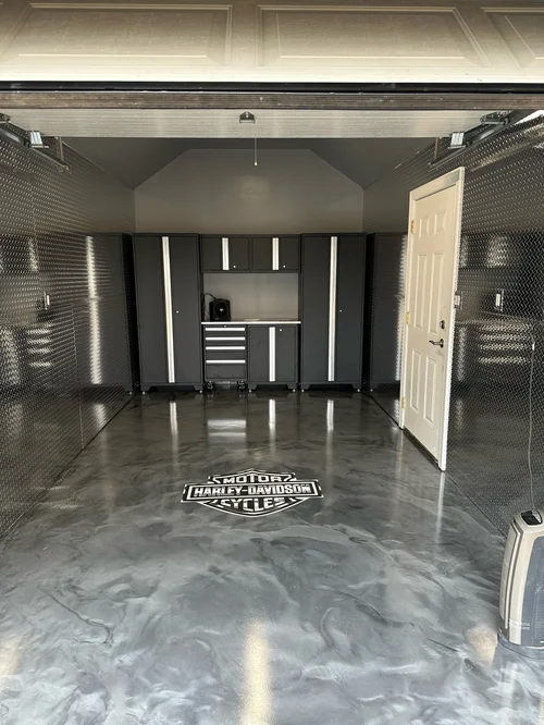 Epoxy garage floor project on the Jersey Shore