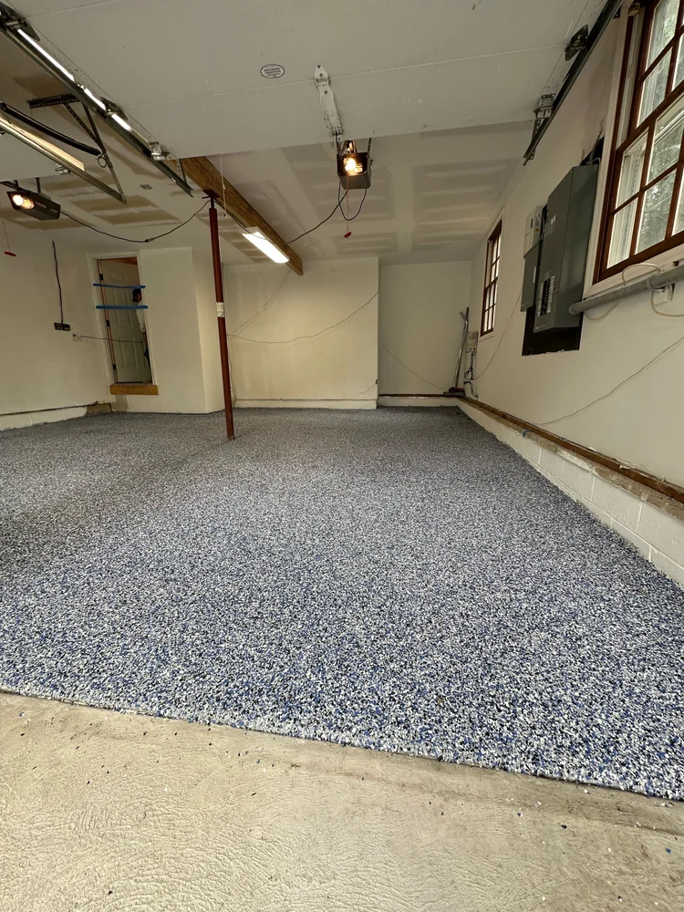 Finished epoxy pool deck after coating on the Jersey Shore