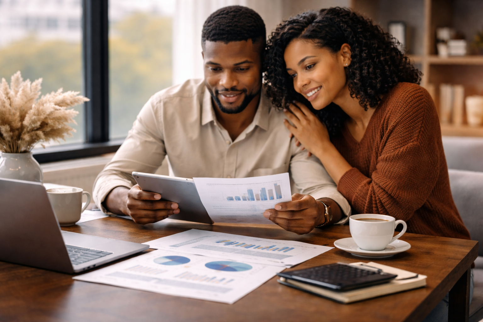 couple reviewing long term goals