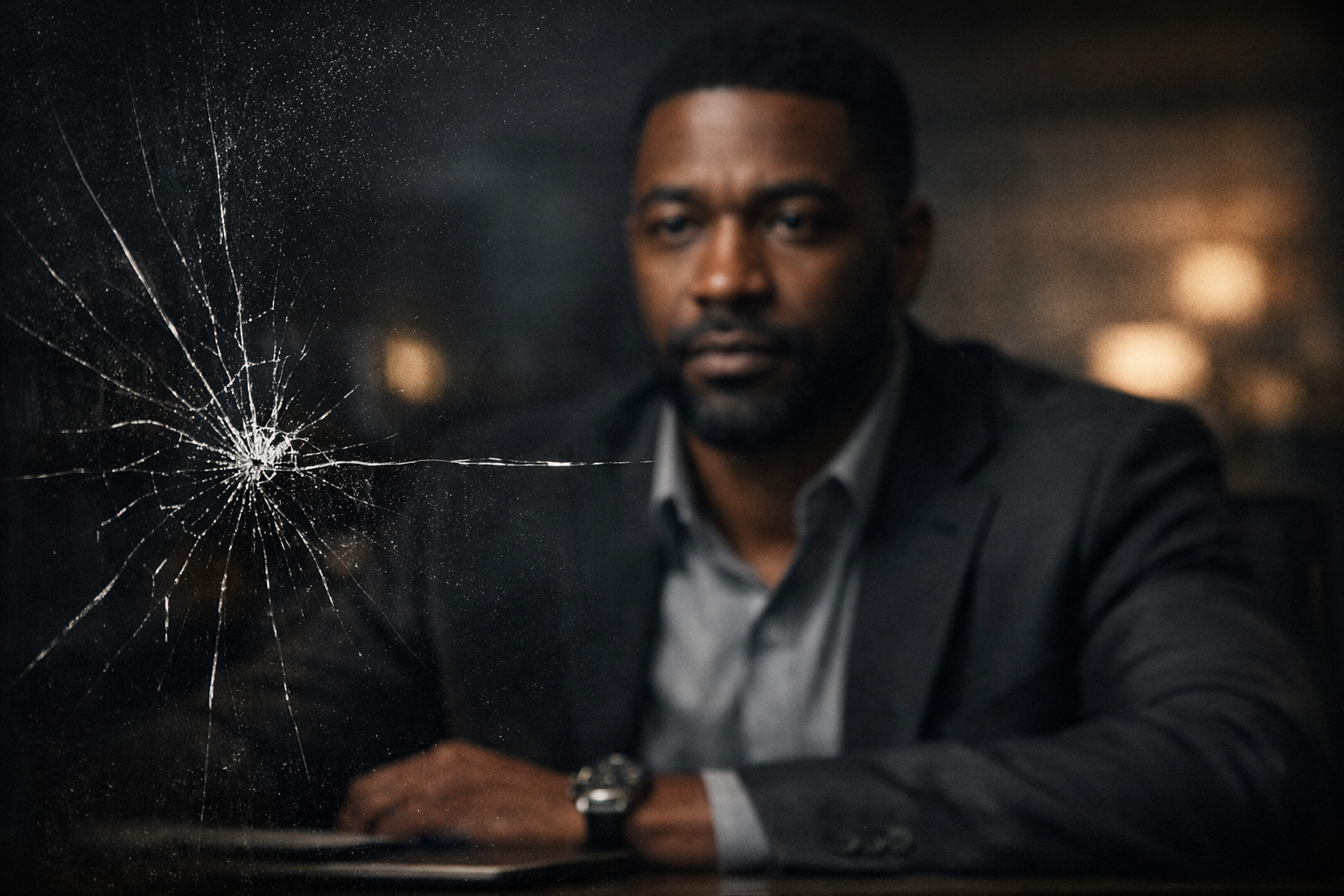 looking through the shattered glass