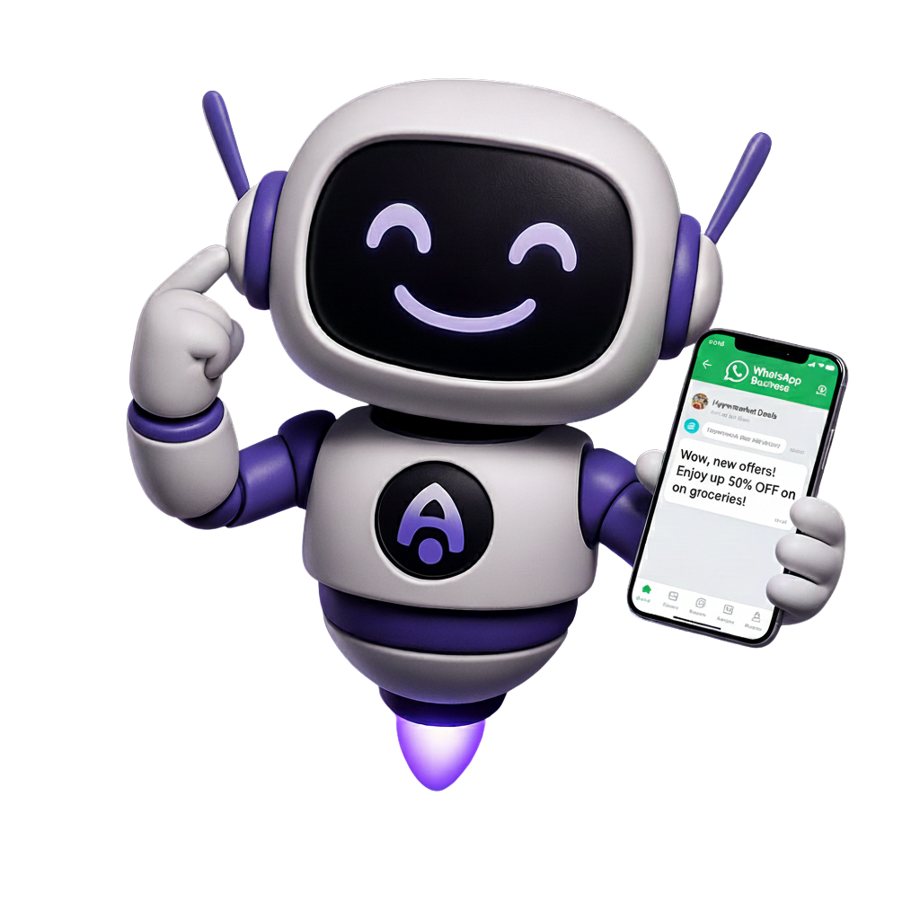 Ainora mascot with WhatsApp Business